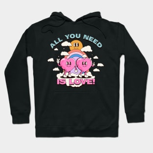 All You Need is Love Retro Illustration Hoodie